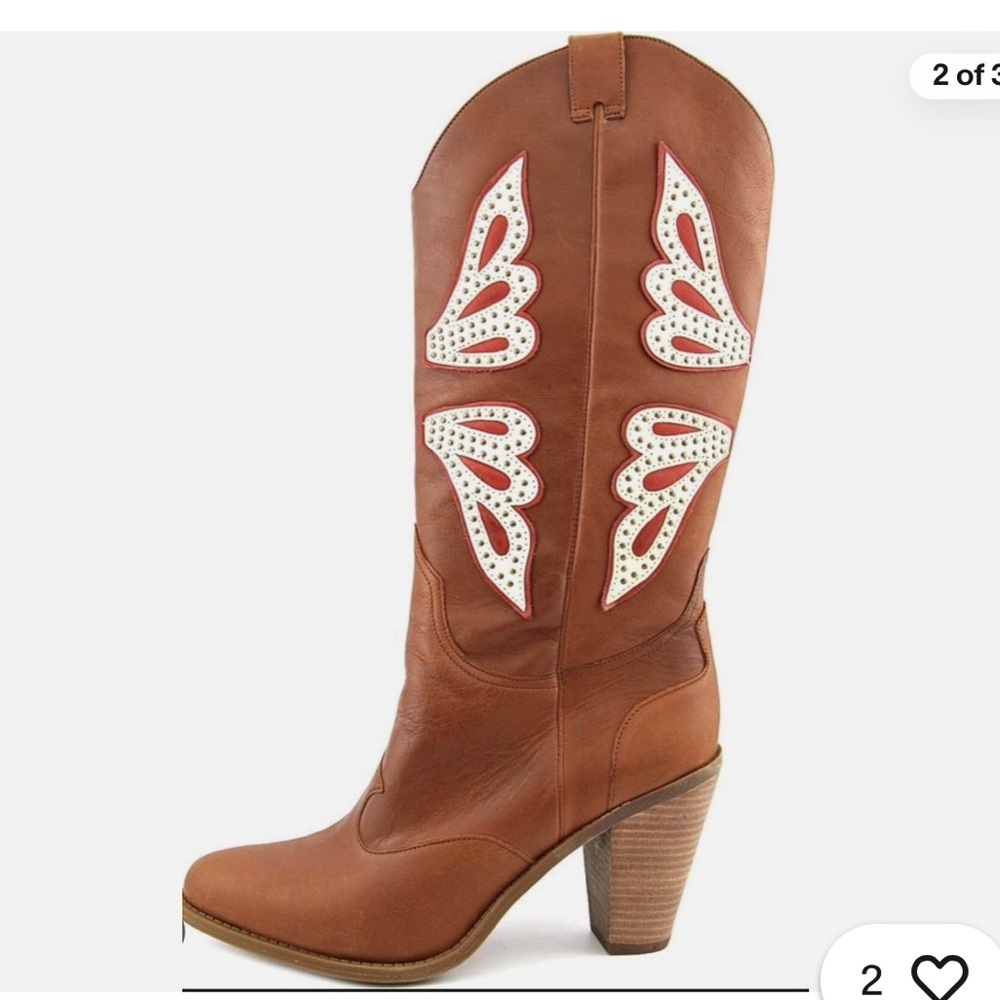 Jessica Simpson Caralee Round Toe Leather Western Boot - Picture 2 of 11